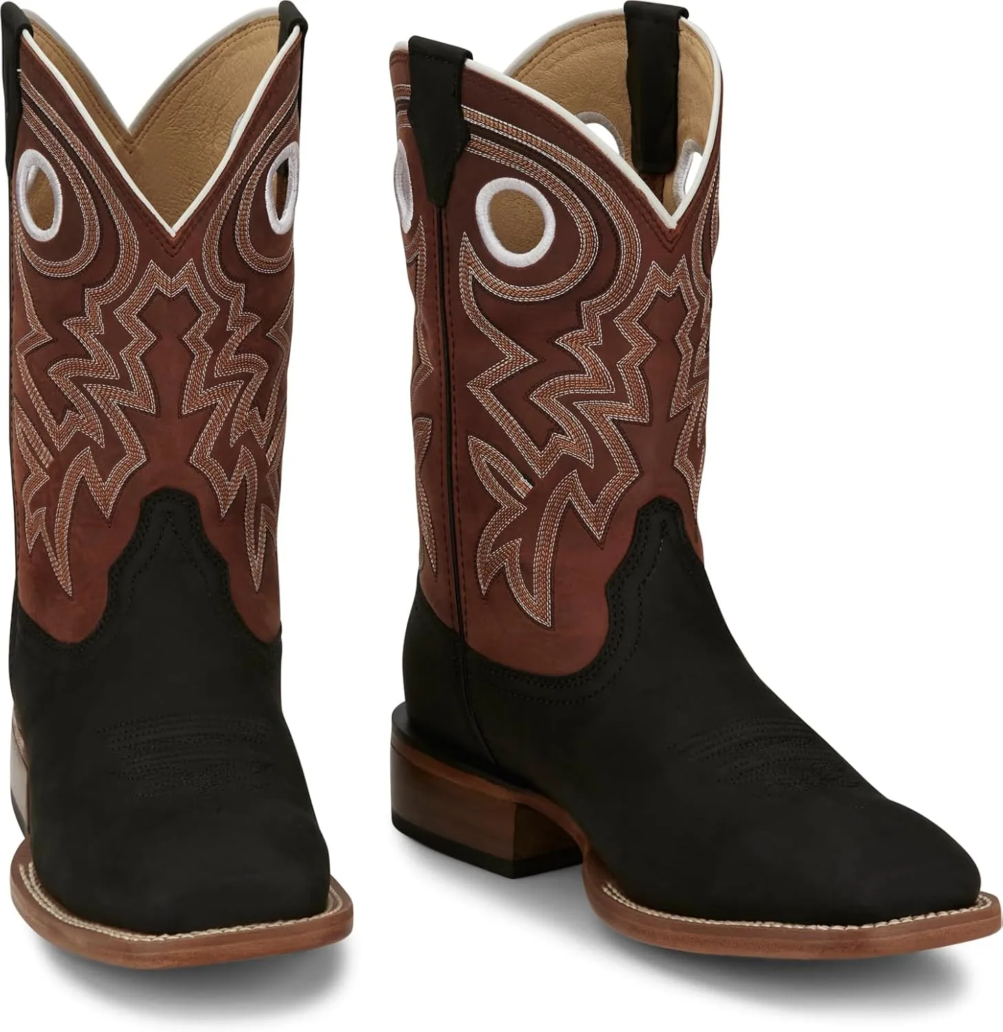 Justin Big News 11” Western Boots for Men - Frontier Collection - Square Toe Leather Men’s Cowboy Boots with Comfort Footbed & Heeled Leather Outsole