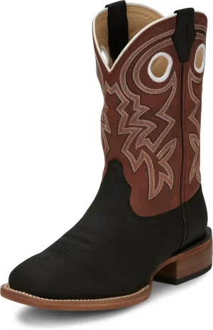 Justin Big News 11” Western Boots for Men - Frontier Collection - Square Toe Leather Men’s Cowboy Boots with Comfort Footbed & Heeled Leather Outsole