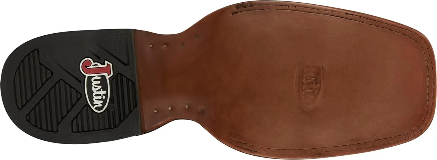 Justin Big News 11” Western Boots for Men - Frontier Collection - Square Toe Leather Men’s Cowboy Boots with Comfort Footbed & Heeled Leather Outsole