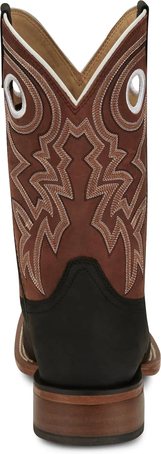Justin Big News 11” Western Boots for Men - Frontier Collection - Square Toe Leather Men’s Cowboy Boots with Comfort Footbed & Heeled Leather Outsole