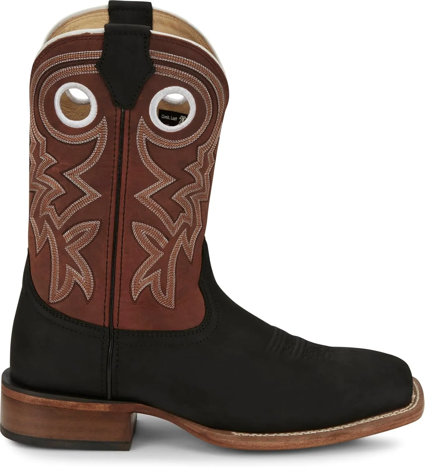 Justin Big News 11” Western Boots for Men - Frontier Collection - Square Toe Leather Men’s Cowboy Boots with Comfort Footbed & Heeled Leather Outsole