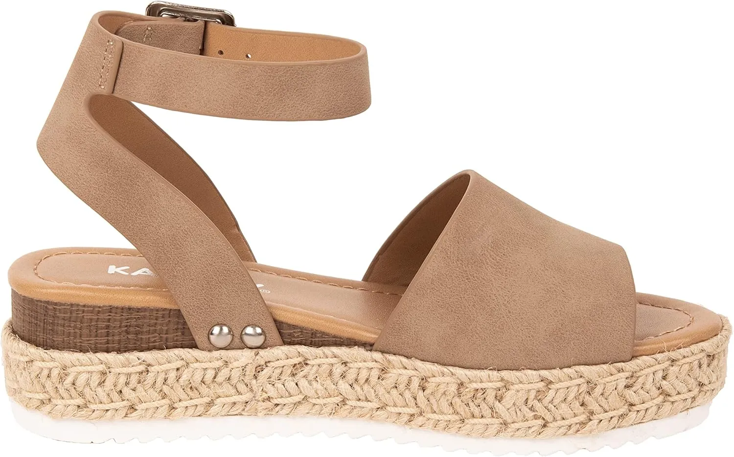 KAYDAY Girls’ Espadrille Platform Sandals – Open Toe Summer Shoes with Woven Jute Wrap, Adjustable Ankle Strap – Casual Dressy Style for Kids Chuy-IIS