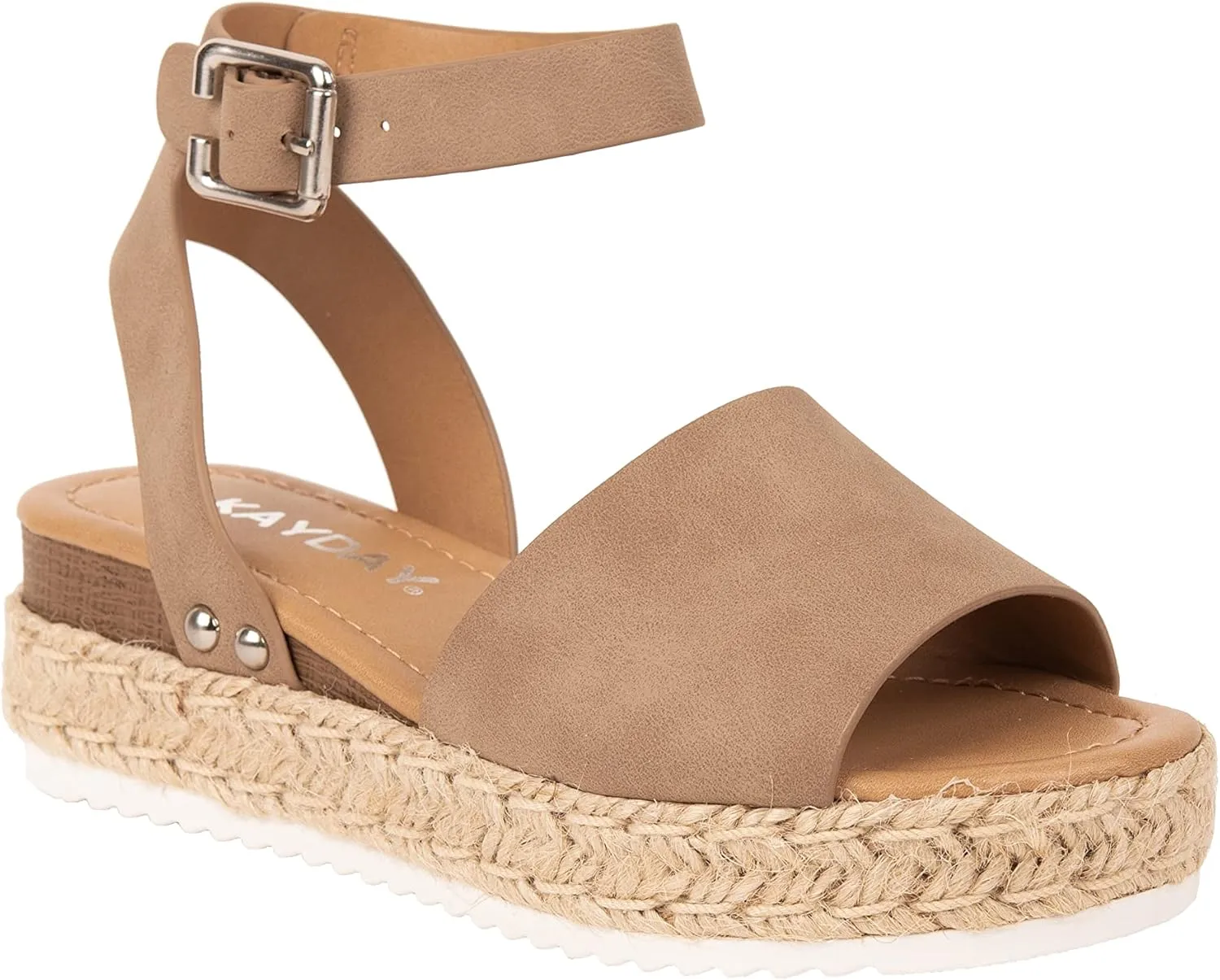 KAYDAY Girls’ Espadrille Platform Sandals – Open Toe Summer Shoes with Woven Jute Wrap, Adjustable Ankle Strap – Casual Dressy Style for Kids Chuy-IIS