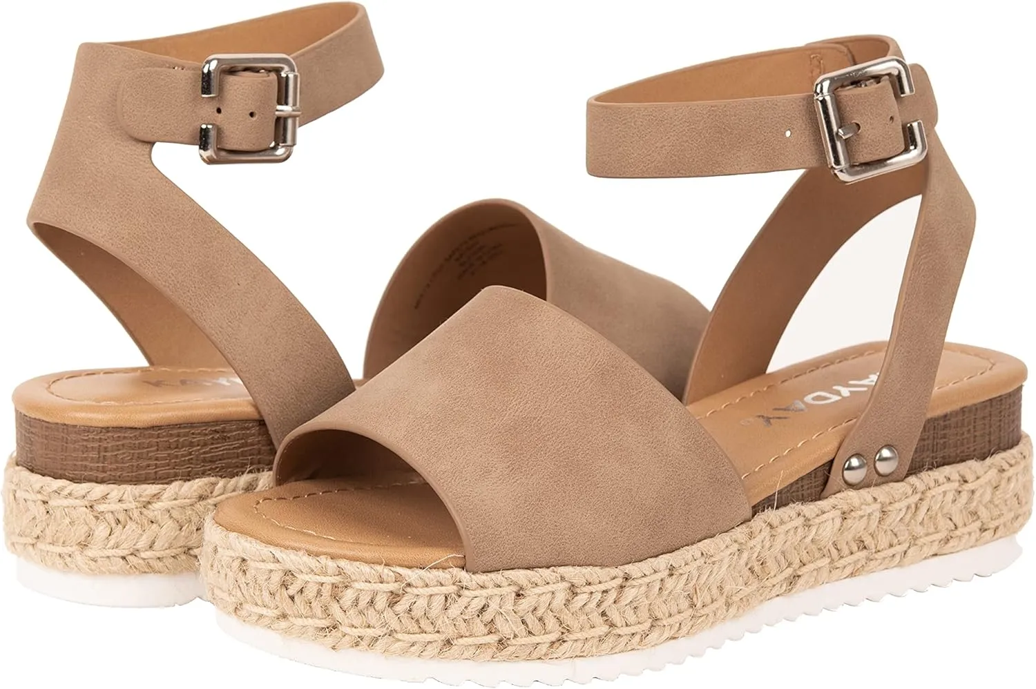 KAYDAY Girls’ Espadrille Platform Sandals – Open Toe Summer Shoes with Woven Jute Wrap, Adjustable Ankle Strap – Casual Dressy Style for Kids Chuy-IIS