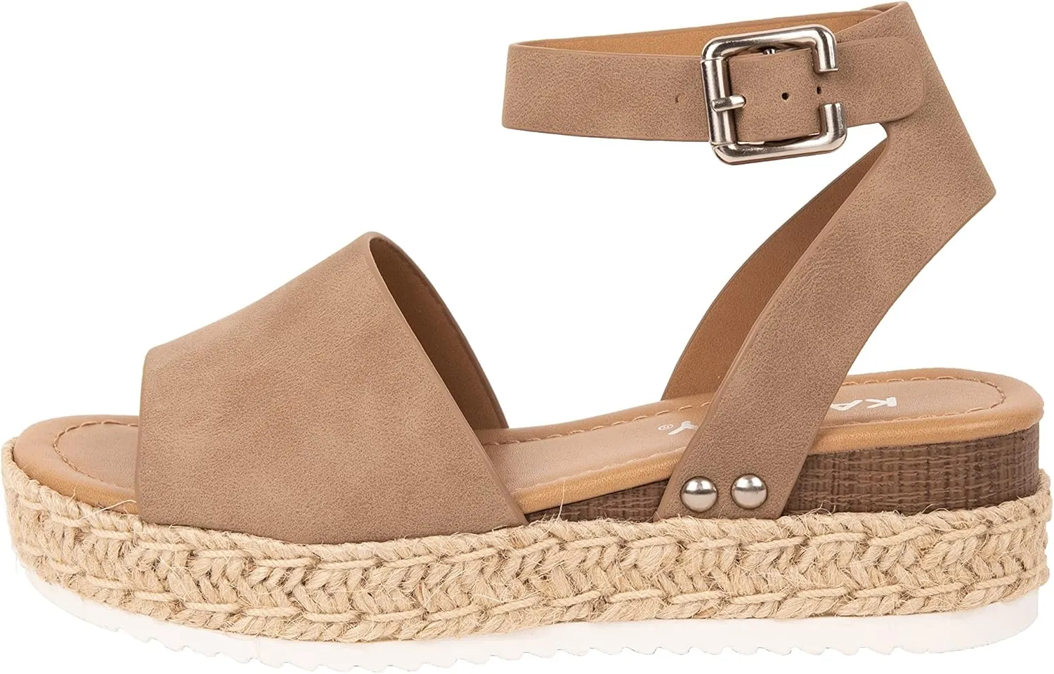 KAYDAY Girls’ Espadrille Platform Sandals – Open Toe Summer Shoes with Woven Jute Wrap, Adjustable Ankle Strap – Casual Dressy Style for Kids Chuy-IIS