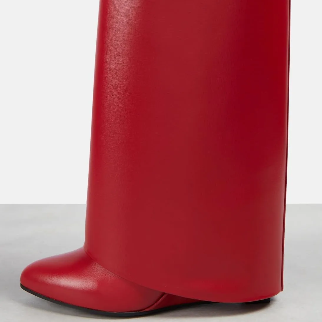keleimusi Fold Over Wedge Boots Heeled PadLock Pant Knee High Shoes Tall/Short Booties in Black