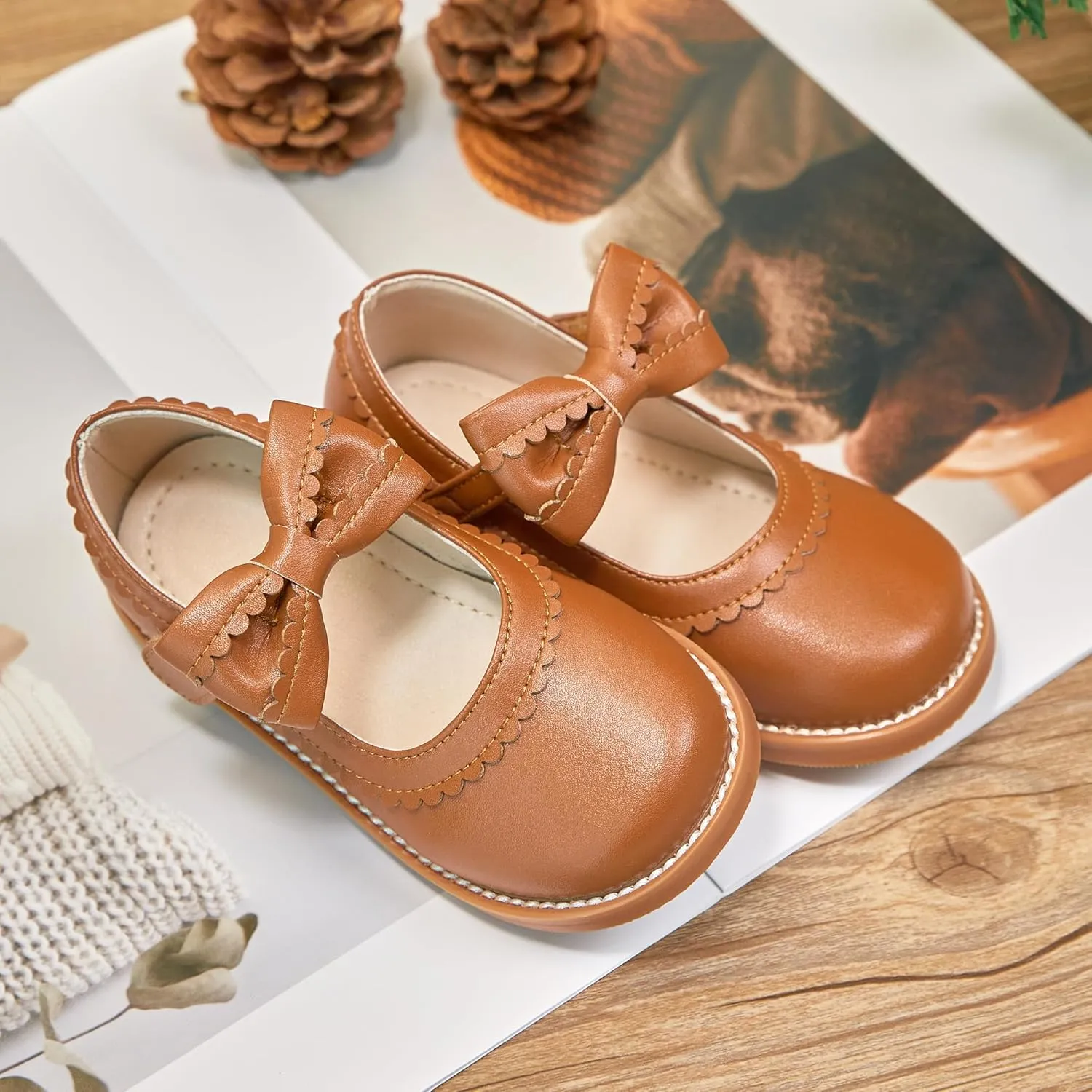 Kiderence Toddler Girls Mary Jane Dress Shoes Little Girls School Oxford Flats