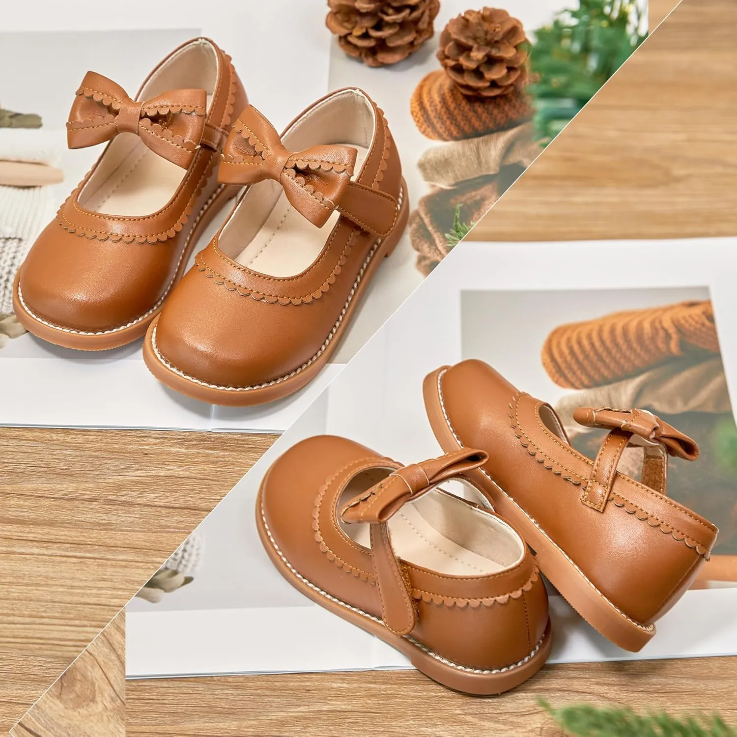 Kiderence Toddler Girls Mary Jane Dress Shoes Little Girls School Oxford Flats