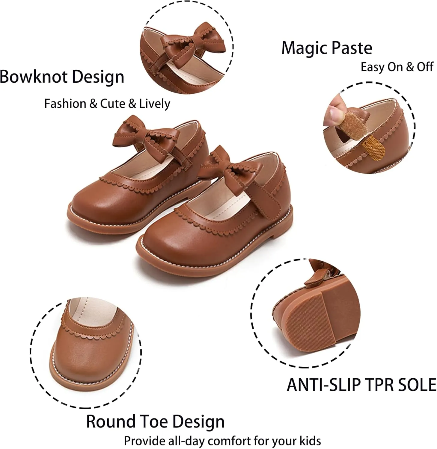 Kiderence Toddler Girls Mary Jane Dress Shoes Little Girls School Oxford Flats