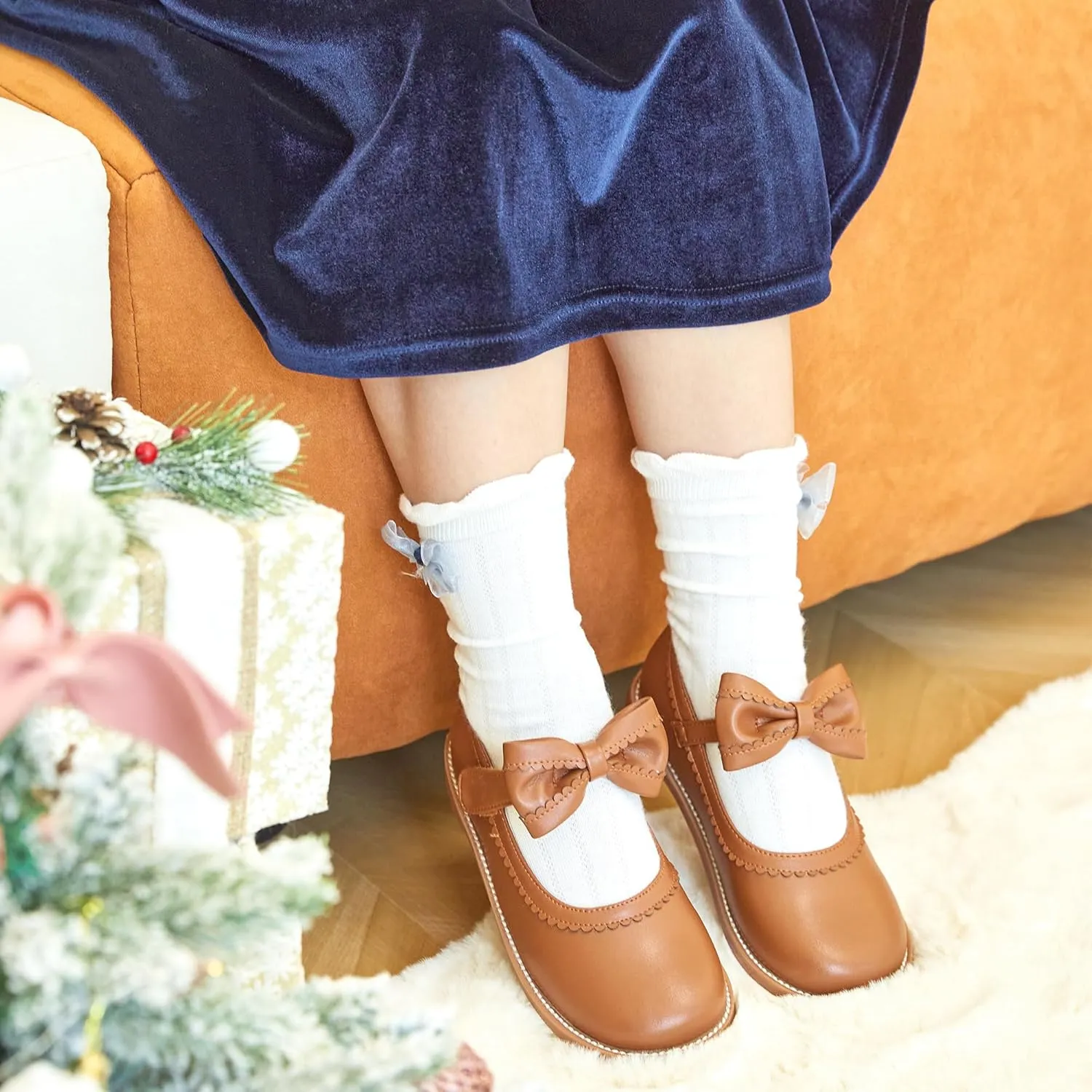 Kiderence Toddler Girls Mary Jane Dress Shoes Little Girls School Oxford Flats