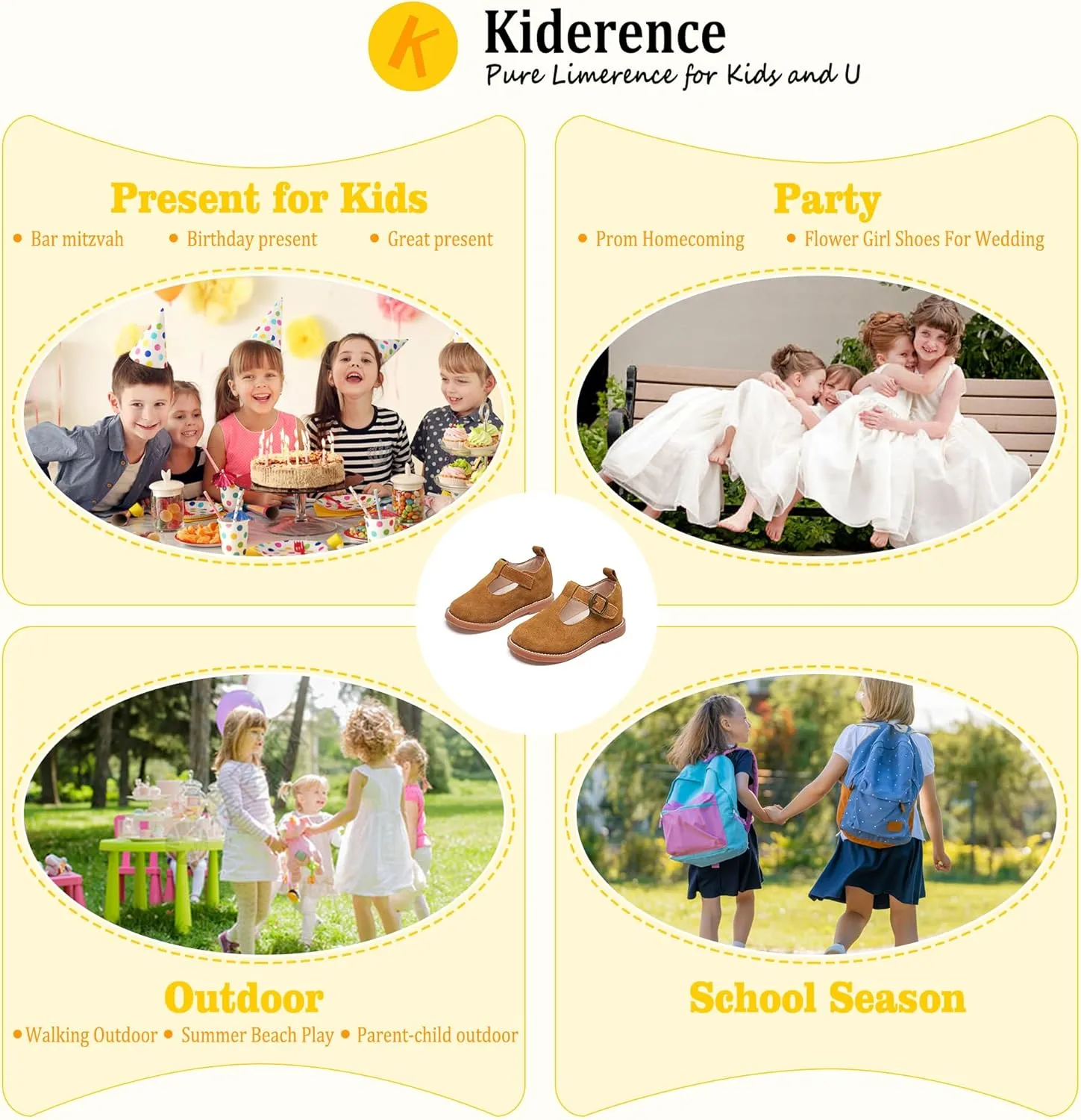 Kiderence Toddler Little Girls Mary Jane Dress Shoes School Oxford for Girls Flats