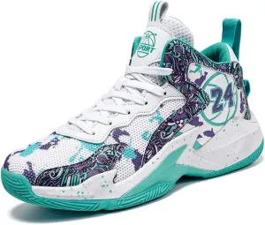 Kids Basketball Shoes, Mesh Cloth Casual Sports Basketball Shoes Breathable Comfortable Boys Sneakers for Big Kids