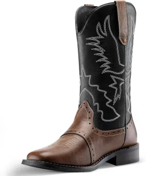 Kids Cowboy Boots Western Square Toe Boots for Boys and Girls Cowgirl Halloween Costume for Little and Big Kid