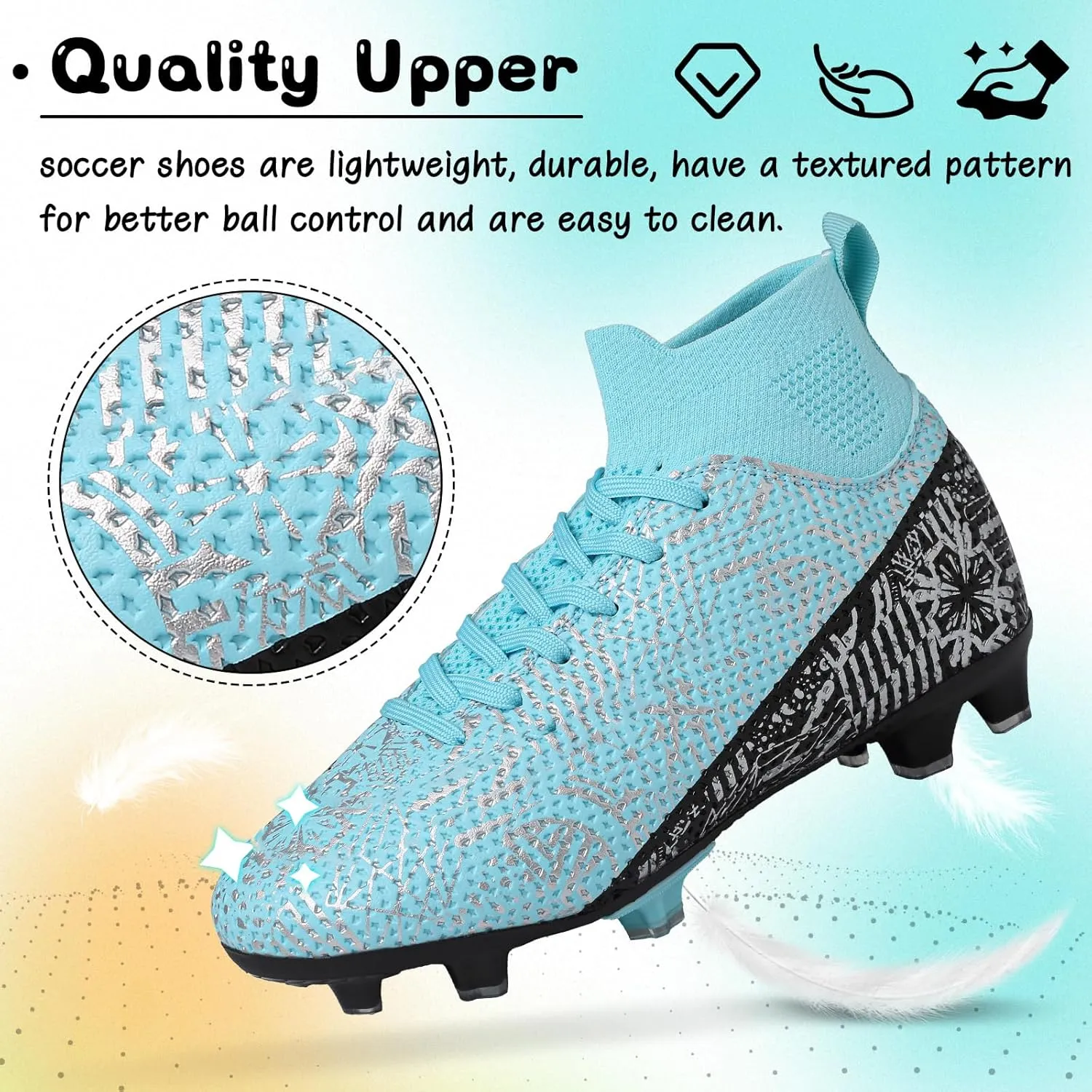 Kids Soccer Cleats Boys Girls Football Cleats Turf Soccer Shoes AG/FG