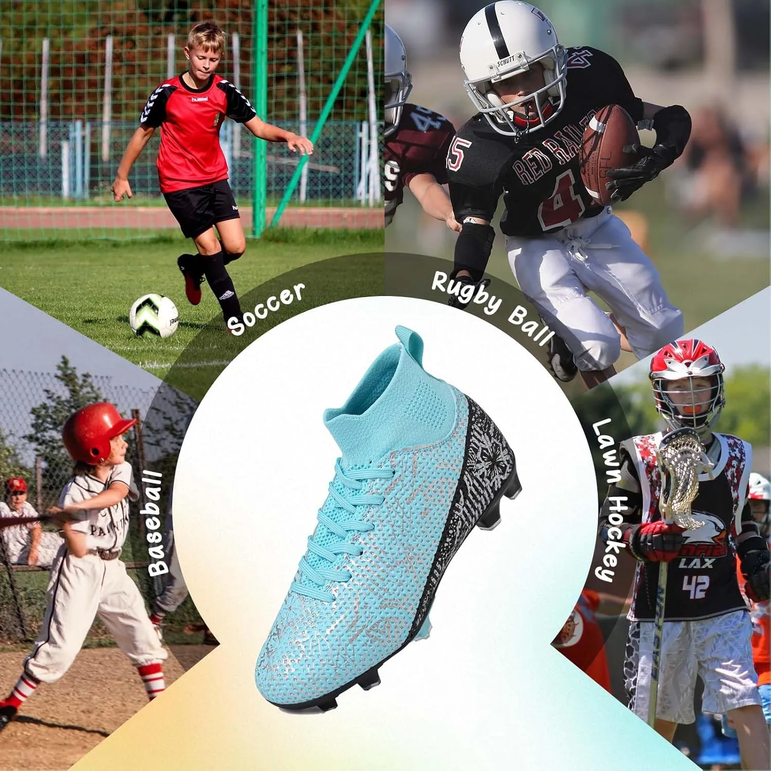 Kids Soccer Cleats Boys Girls Football Cleats Turf Soccer Shoes AG/FG