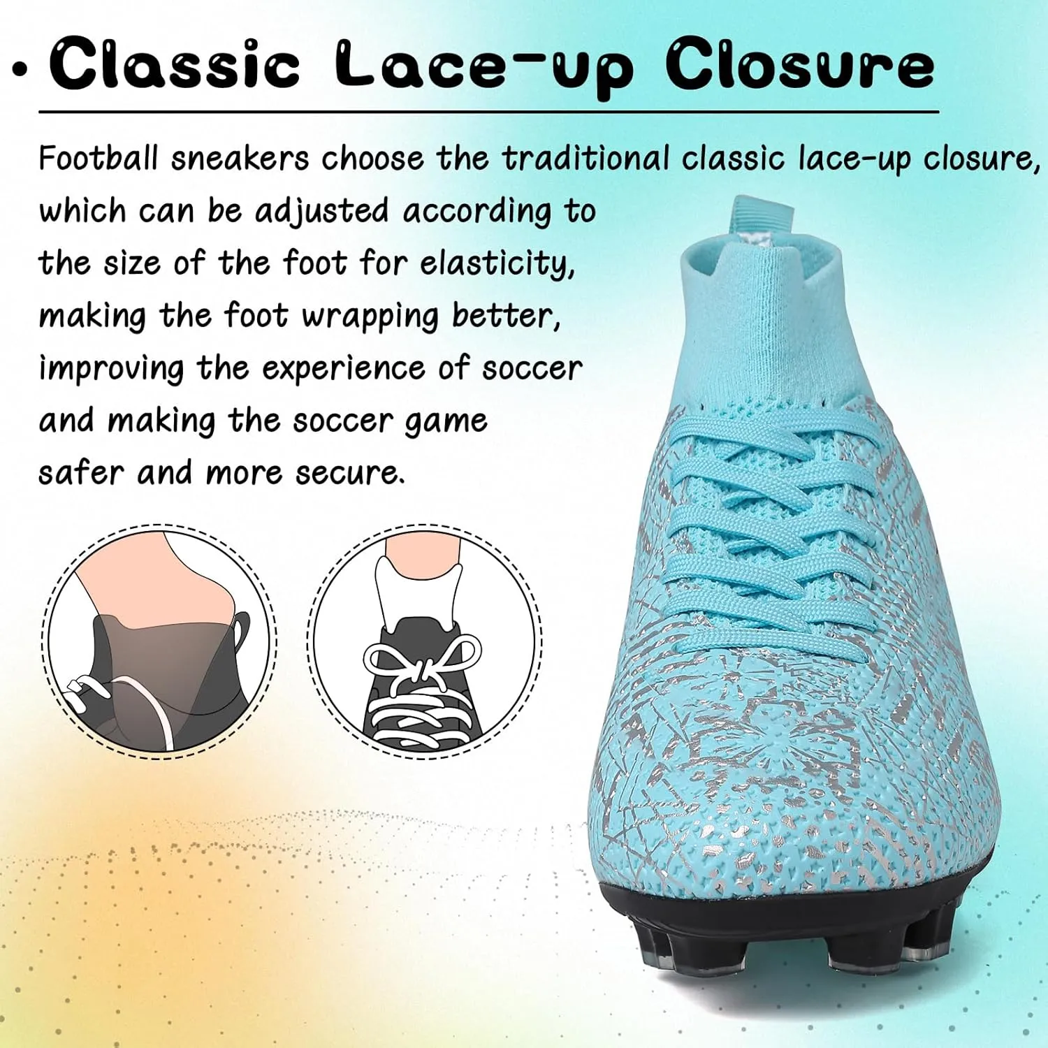 Kids Soccer Cleats Boys Girls Football Cleats Turf Soccer Shoes AG/FG