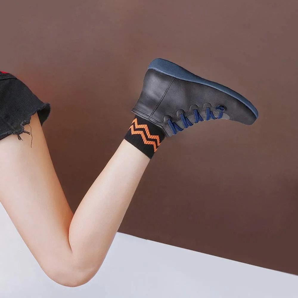 KINOW Arch Support Boots Women Leather Ankle Boots High Top Wedge Bootie Damping Shoes