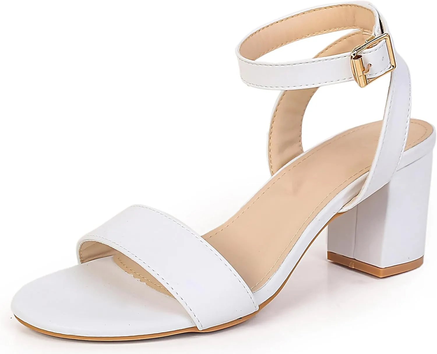 kkdom Glitter Sandals - Strappy, Chunky Pumps; Low Heels, Open Toe Block Heels for Women - Wedding, Dress, Party Wear