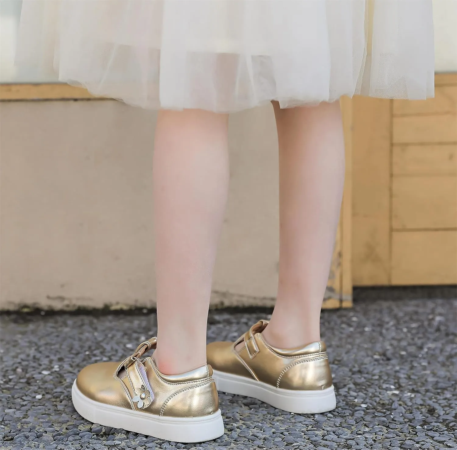 kkdom Toddler/Little Kid/Girls T-Strap Mary Jane Sneaker
