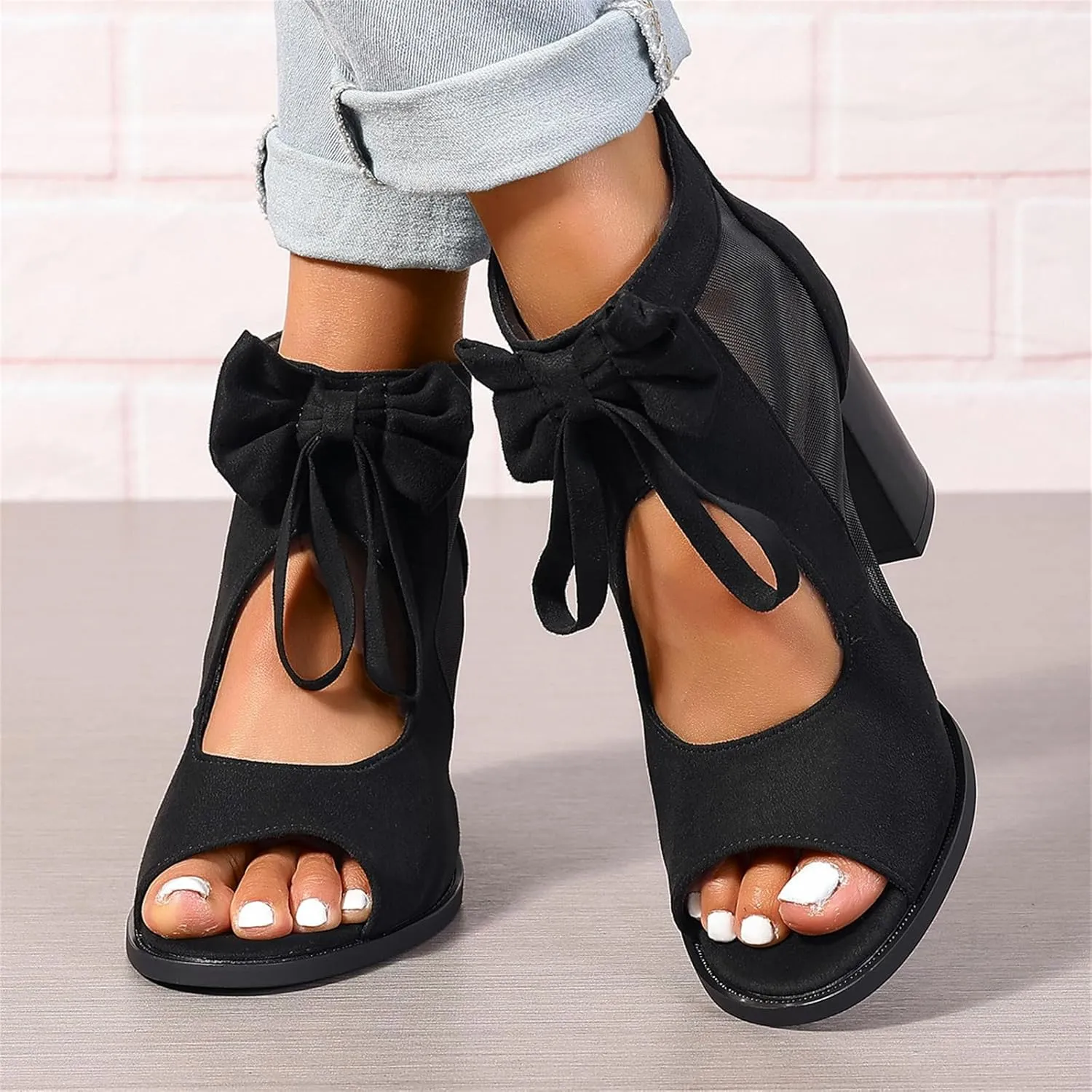 Ladmiple Chunky Heels For Women Dressy Open Toe Block Heeled Dress Ankle Strap Wedding Sandals Comfortable Party Pump Shoes