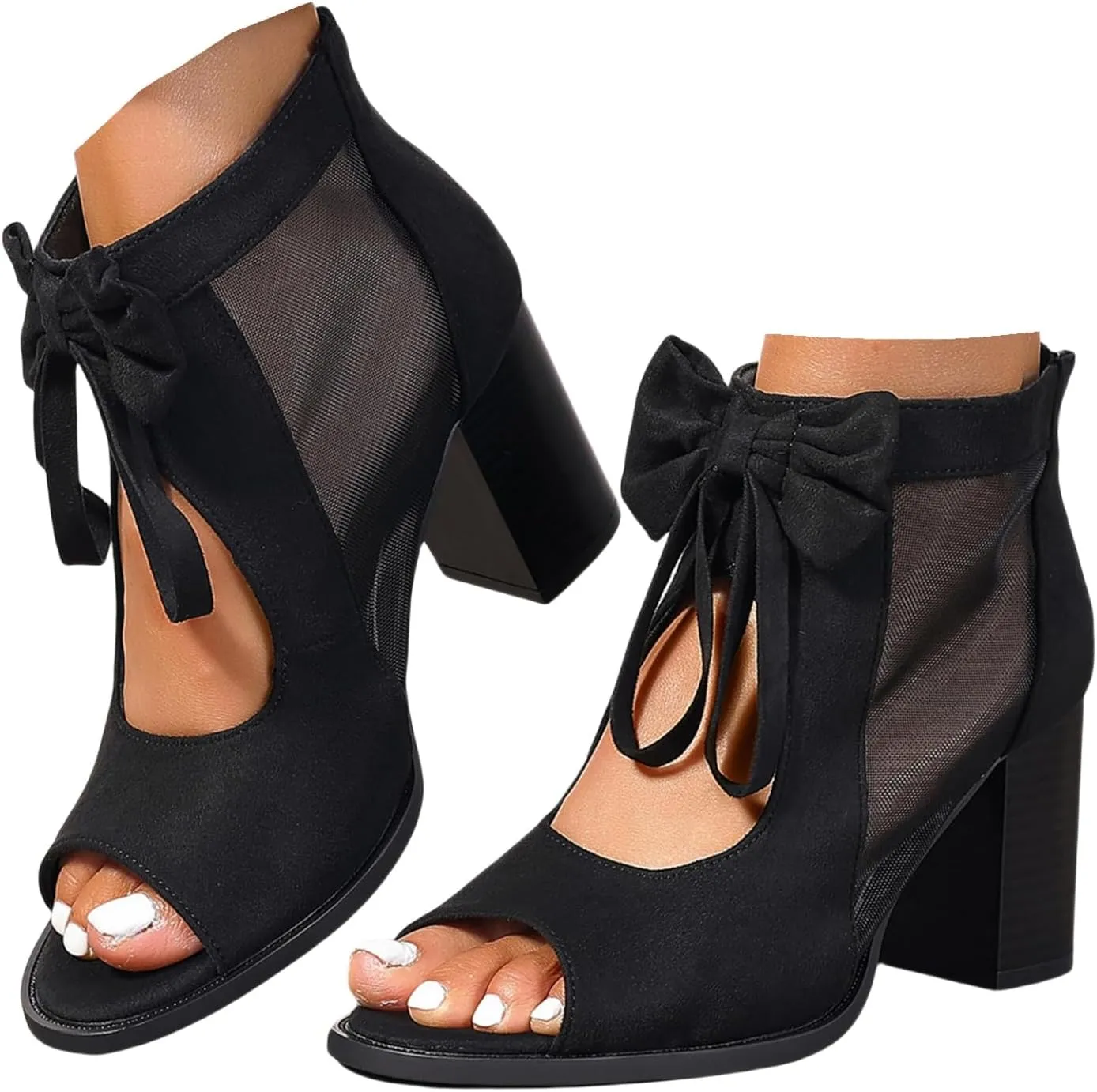 Ladmiple Chunky Heels For Women Dressy Open Toe Block Heeled Dress Ankle Strap Wedding Sandals Comfortable Party Pump Shoes