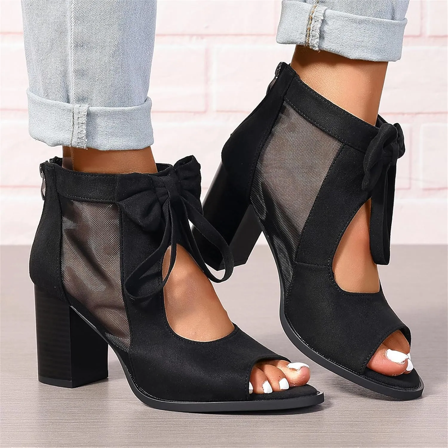 Ladmiple Chunky Heels For Women Dressy Open Toe Block Heeled Dress Ankle Strap Wedding Sandals Comfortable Party Pump Shoes