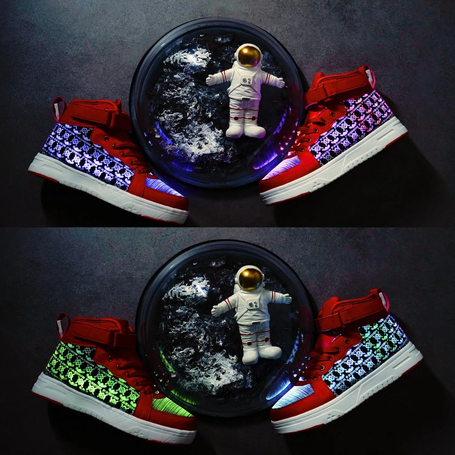 Led Light Up Shoes High Top Sneakers for Women Men Hip-Hop Dancing Shoes for Halloween Christmas Party with USB Charging