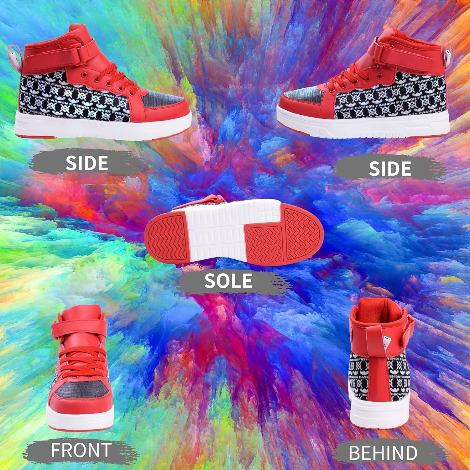 Led Light Up Shoes High Top Sneakers for Women Men Hip-Hop Dancing Shoes for Halloween Christmas Party with USB Charging