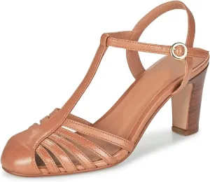 LEHOOR Women Chunky Heel Mary Jane Shoes Cutout Ankle Strap Dress Pumps Cage Toe Sandals T-strap Pump Shoe 3 Inch High Kitten Heel Round Closed Toe Roman Sandals Summer Ladies Evening Party 4-11 M US