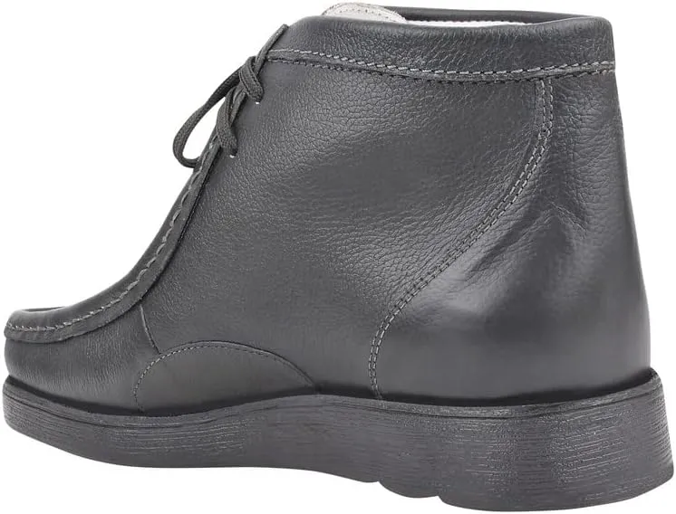 LIBERTYZENO Mens Moccasin Toe Desert Boots Genuine Leather Adults Lace Up Casual Chukka Boot Shoes for Prom Graduation