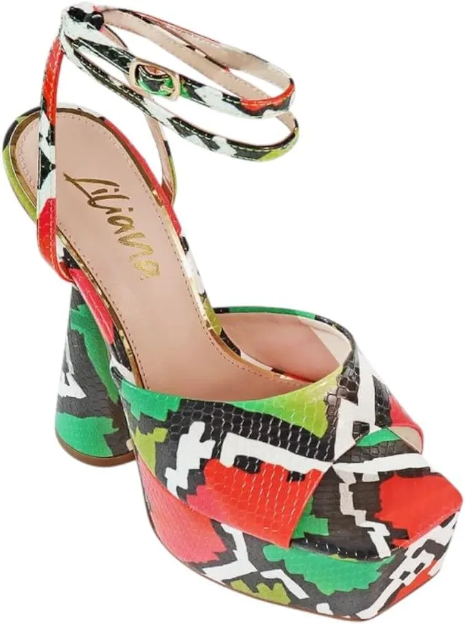 Liliana Women's Platform Chunky Heel Wrap Around Tie Up Ankle Straps Sandals