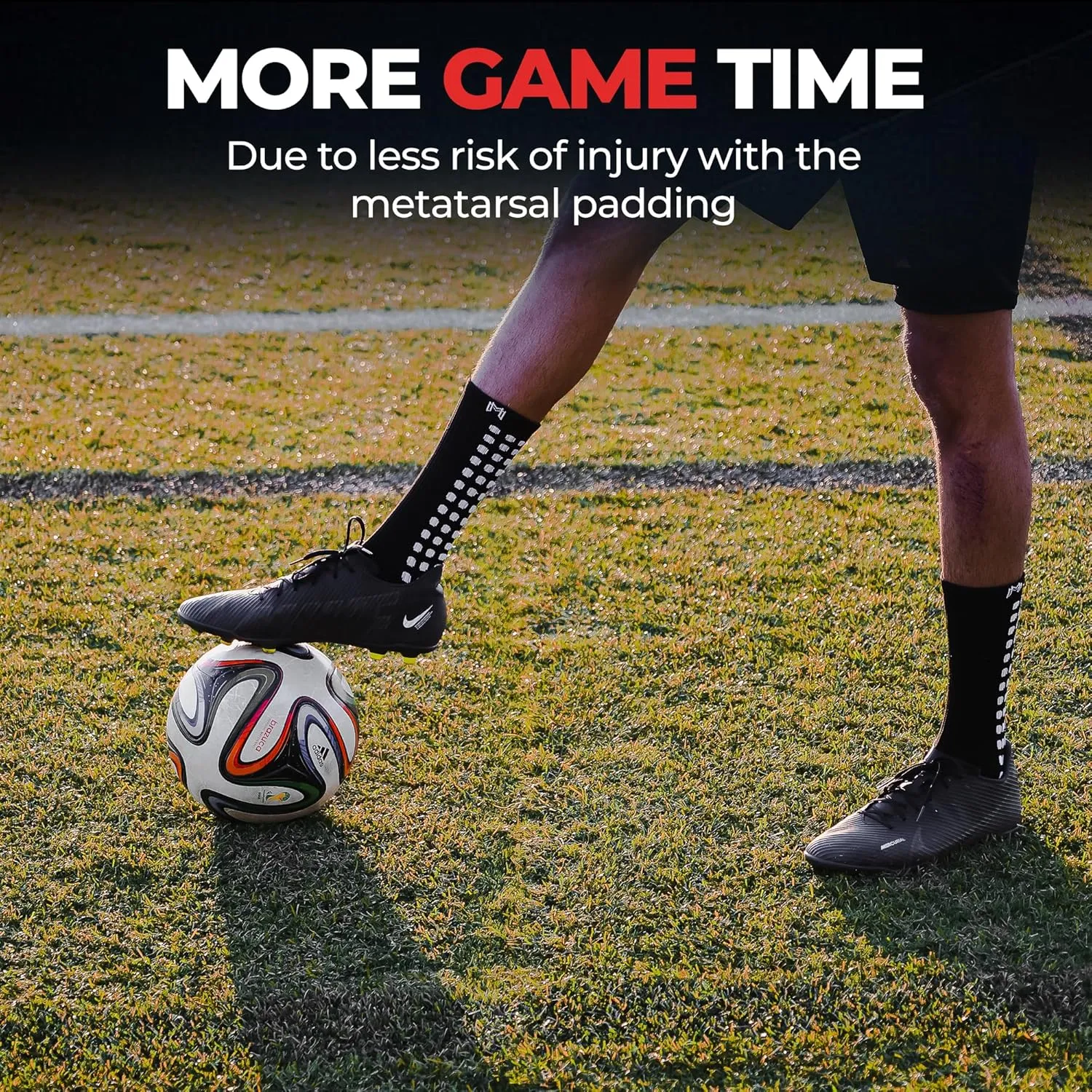 Lite - Protective Athletic Grip Sock with Metatarsal Padding Foot Protection, Anti-Slip Grip Pads, Non Slip Socks