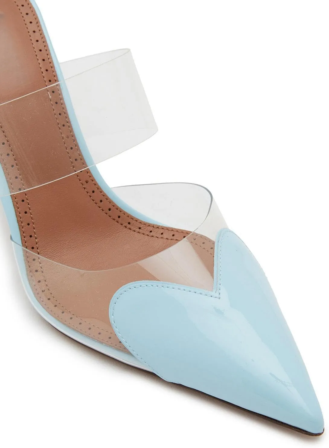Love Heart Clear High Heeled Sandals for Women Closed Pointed Toe Comfortable Stiletto Mule Slip On Summer Party Prom Shoes