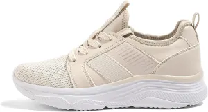LUCKY STEP Women's Mesh Slip On Walking Shoes Platform Tennis Running Sneakers Breathable Lightweight Training Workout Athletic Gym Footwear