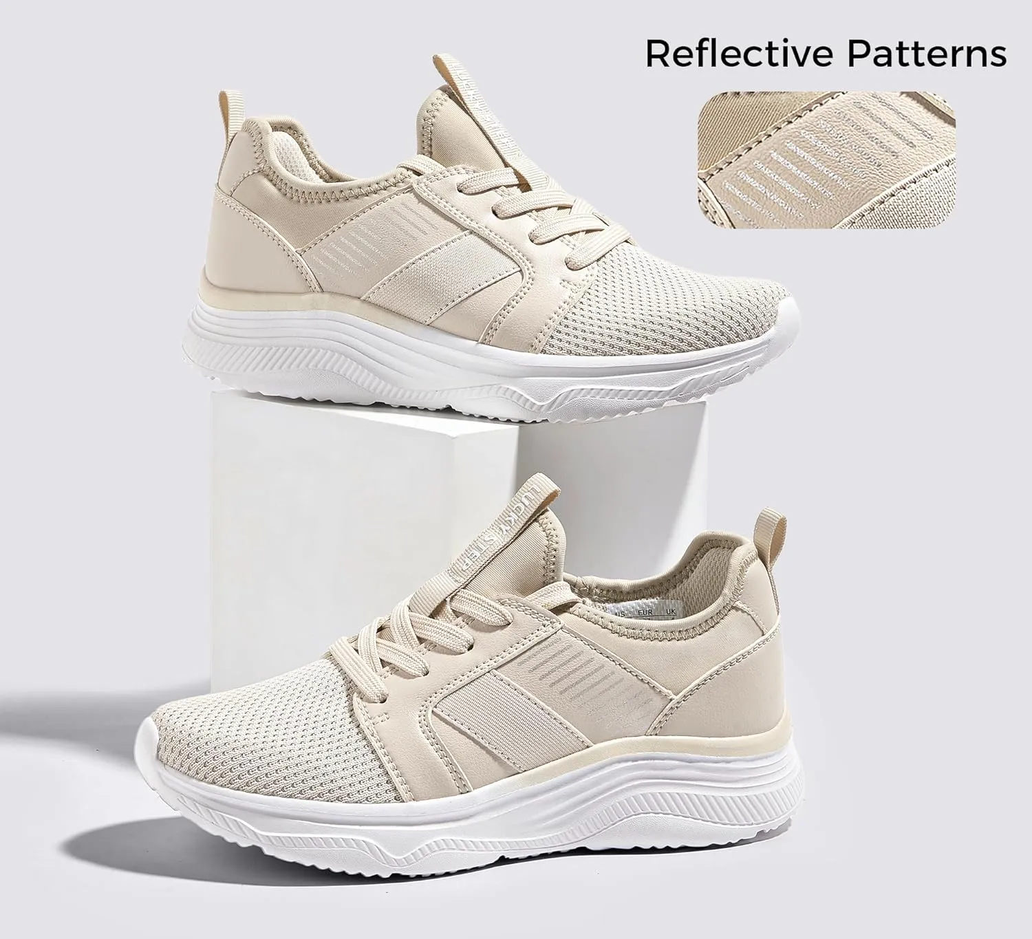 LUCKY STEP Women's Mesh Slip On Walking Shoes Platform Tennis Running Sneakers Breathable Lightweight Training Workout Athletic Gym Footwear