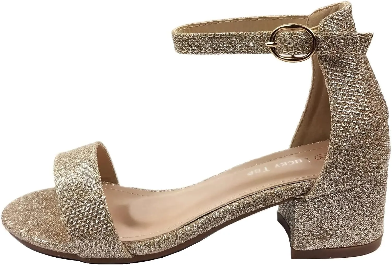 Lucky Top Girls Dress Sandal Low Heel Ankle Strap