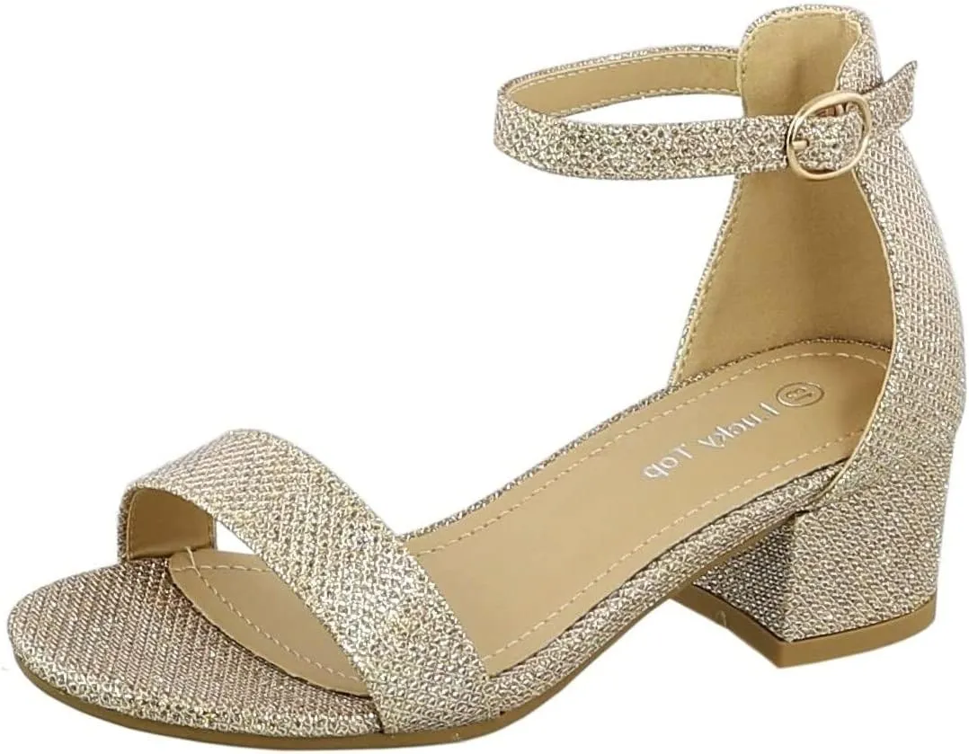 Lucky Top Girls Dress Sandal Low Heel Ankle Strap