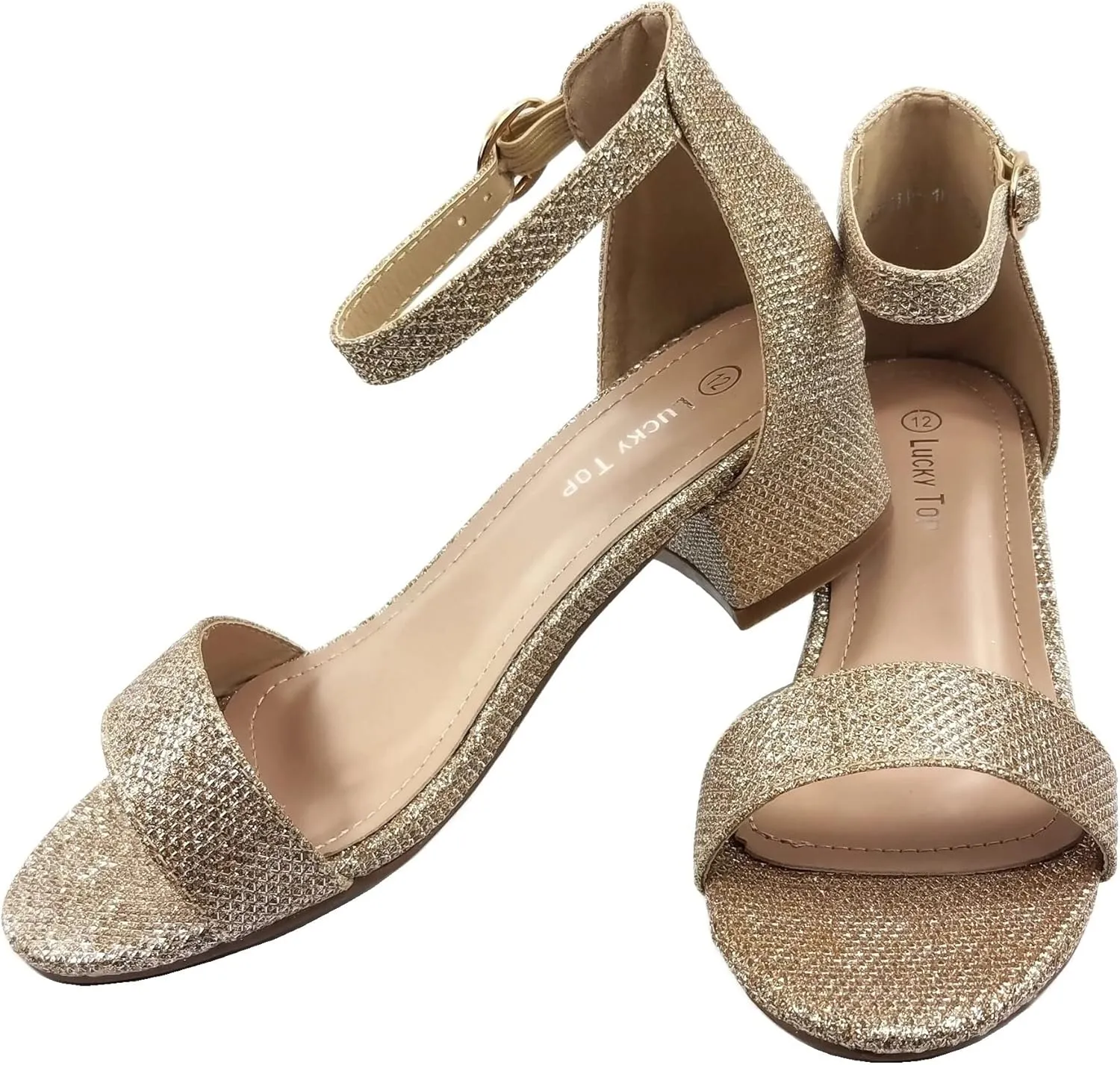 Lucky Top Girls Dress Sandal Low Heel Ankle Strap
