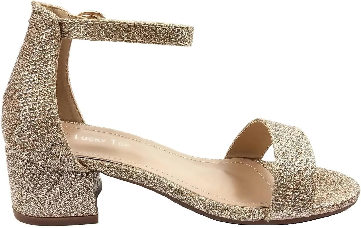 Lucky Top Girls Dress Sandal Low Heel Ankle Strap