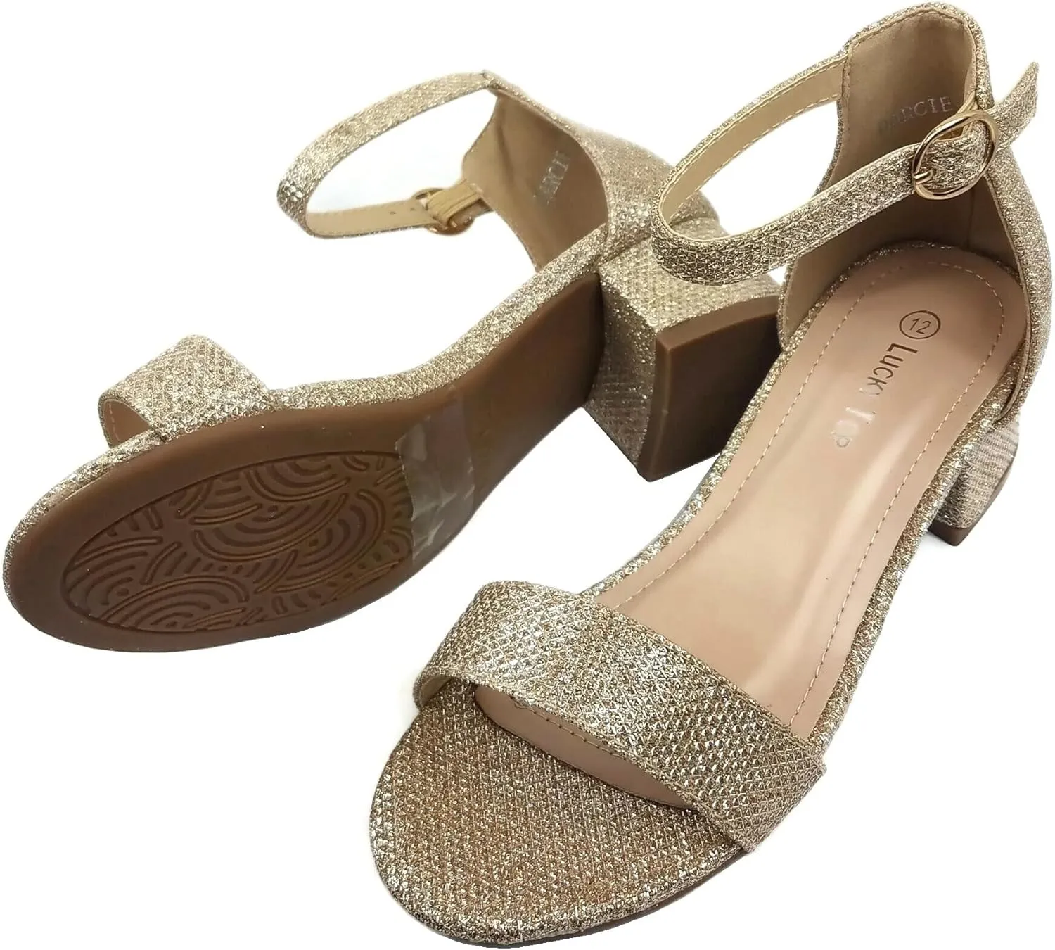 Lucky Top Girls Dress Sandal Low Heel Ankle Strap