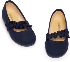 Mary Jane Shoes for Girls – Classic & Comfortable Dress Shoes for Toddlers & Kids – Perfect Flats for School, Play, and Special Occasions (Suede Elastic)