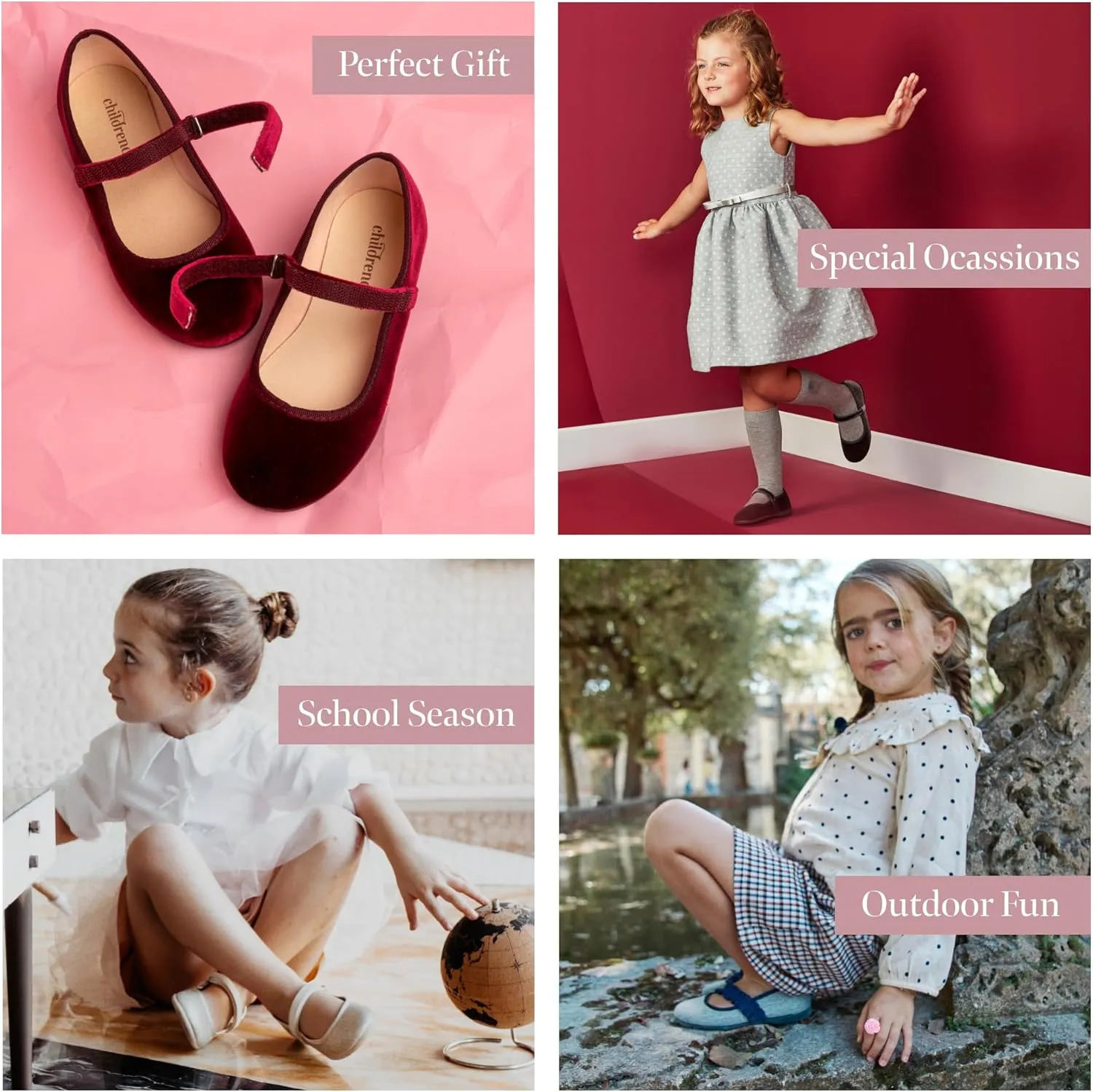 Mary Jane Shoes for Girls – Classic & Comfortable Dress Shoes for Toddlers & Kids – Perfect Flats for School, Play, and Special Occasions (Suede Elastic)