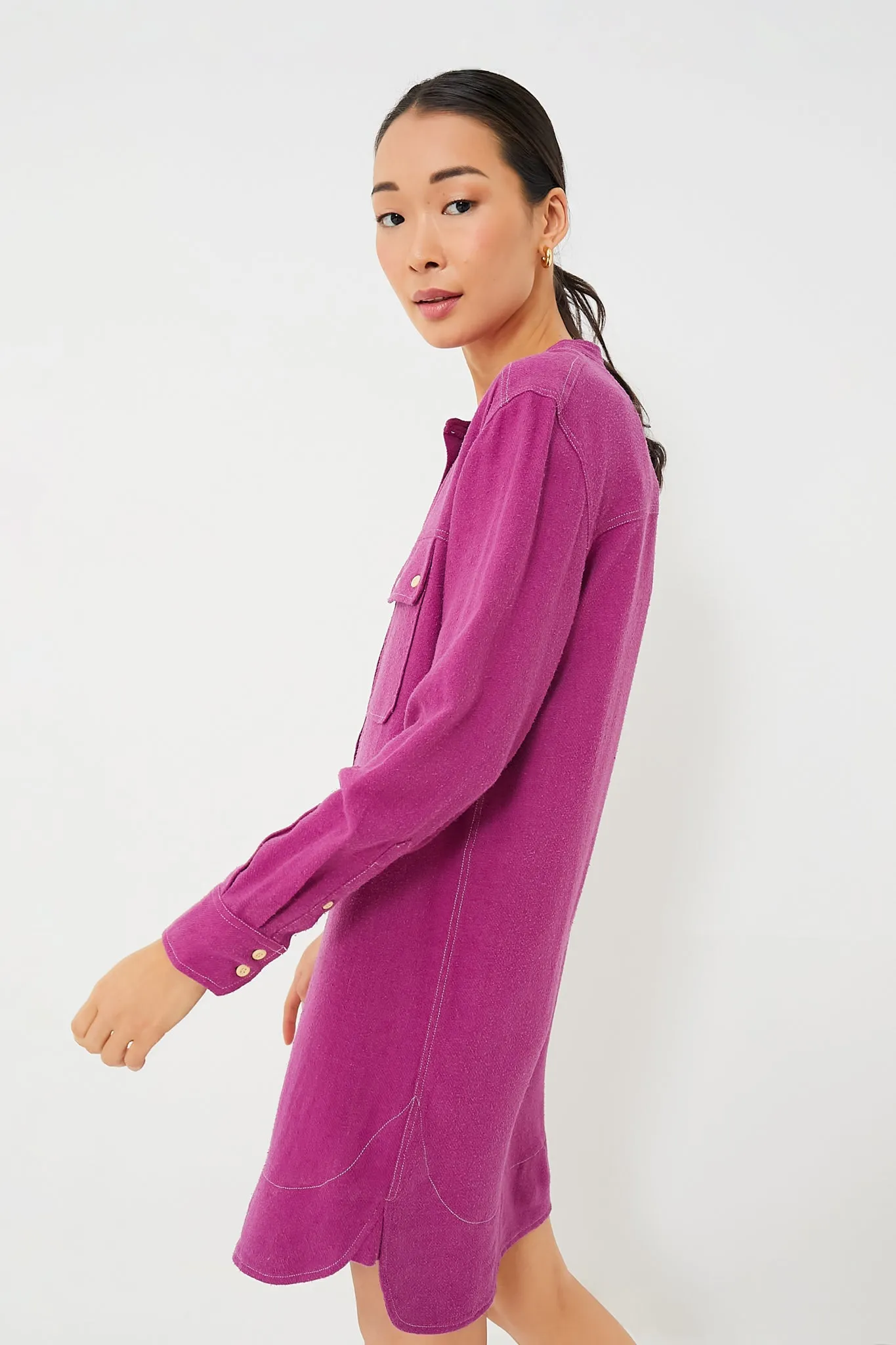Mauve Venoya Silk Bourette Dress