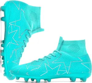 MEBAMY Men's Soccer Shoes Cleats Professional High-Top Breathable Athletic Football Boots Outdoor/Indoor Professional Futsal Football Training Sneakers