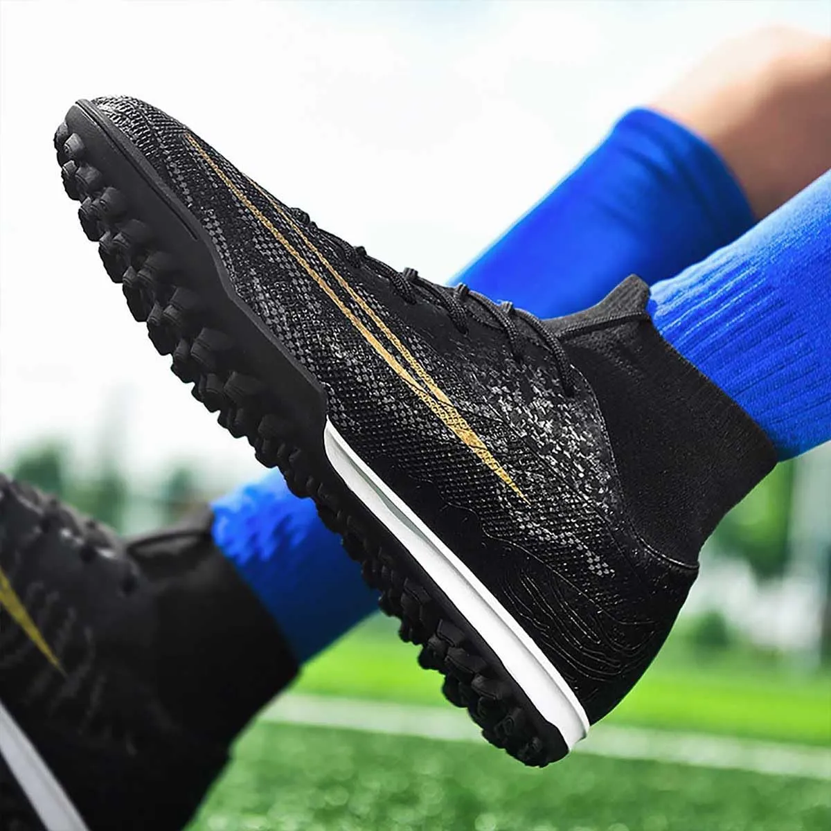 MEBAMY Soccer Cleats for Mens Rubber Sole Football Boots Comfortable Outdoor Soccer Shoes for Women Non-Slip Speed Leather Football Boots