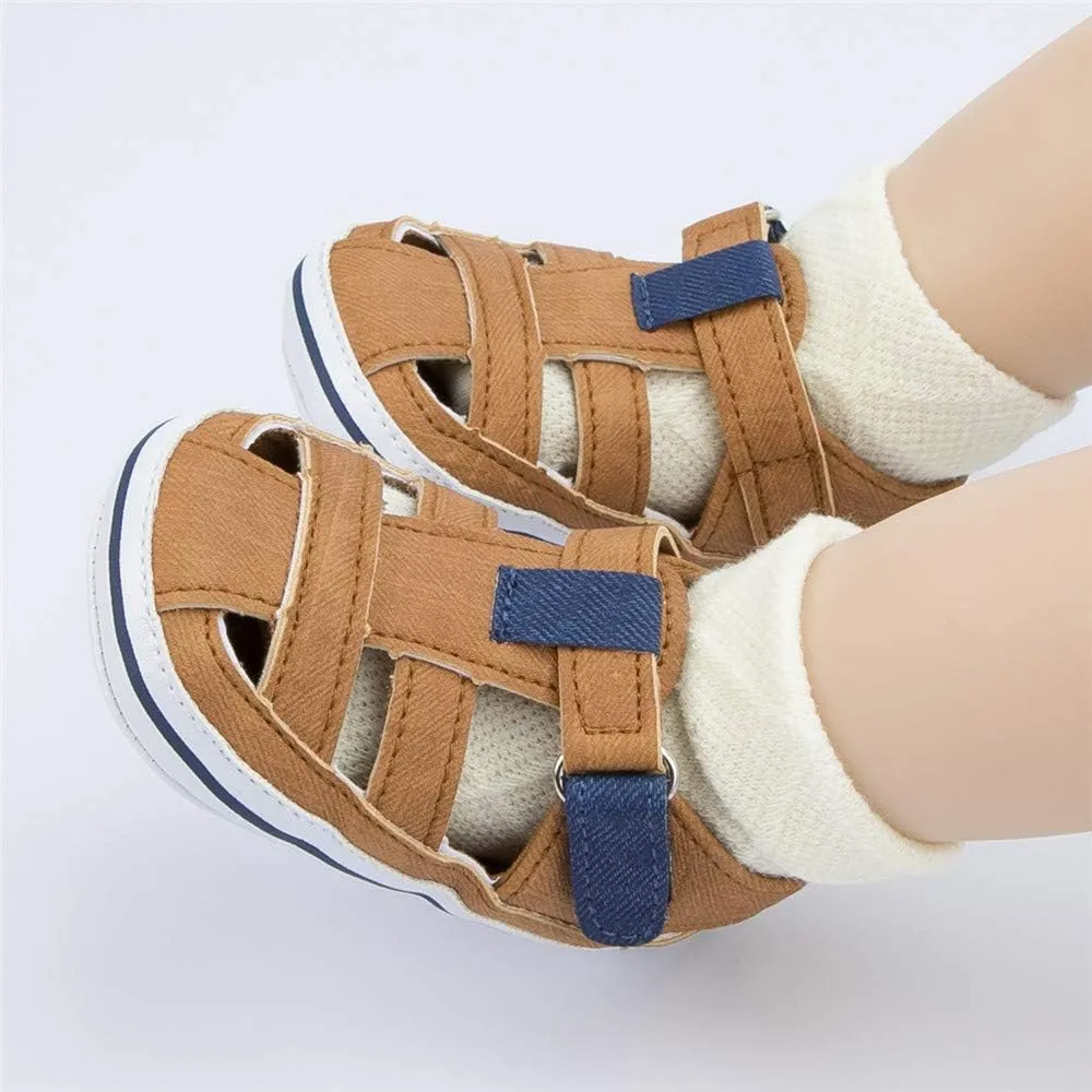 Meckior Baby Infant Boy Girl Sandals Newborn Non-Slip Soft Rubber Sole Sandals for Baby Boys Open-Toe Outdoor Casual Summer First Walkers Shoes