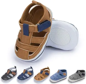 Meckior Baby Infant Boy Girl Sandals Newborn Non-Slip Soft Rubber Sole Sandals for Baby Boys Open-Toe Outdoor Casual Summer First Walkers Shoes