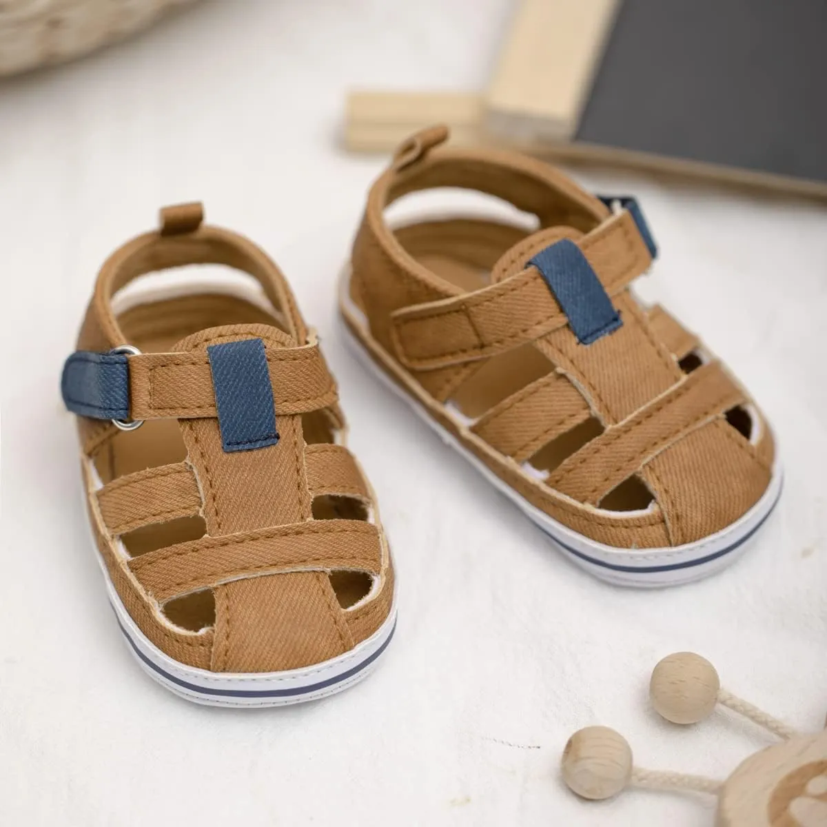Meckior Baby Infant Boy Girl Sandals Newborn Non-Slip Soft Rubber Sole Sandals for Baby Boys Open-Toe Outdoor Casual Summer First Walkers Shoes
