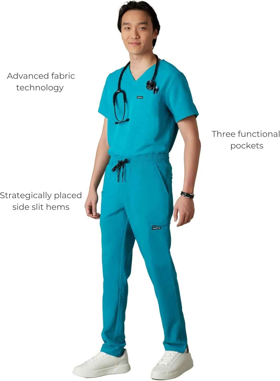 Members Only Men's Hampton Open Bottom Scrub | Mens Scrub Pants | Jogger Scrubs for Men | Men's Medical Scrub Pants