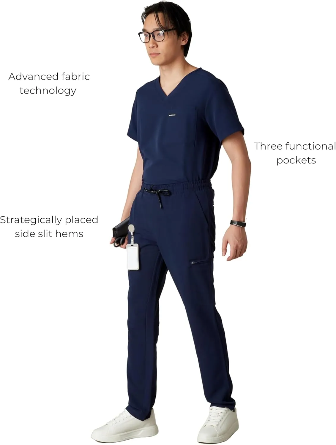 Members Only Men's Hampton Open Bottom Scrub | Mens Scrub Pants | Jogger Scrubs for Men | Men's Medical Scrub Pants